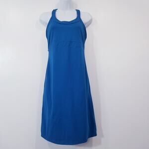 Toad & Co Blue Racerback Outdoor Dress with Pocket Shelf Bra Sleeveless